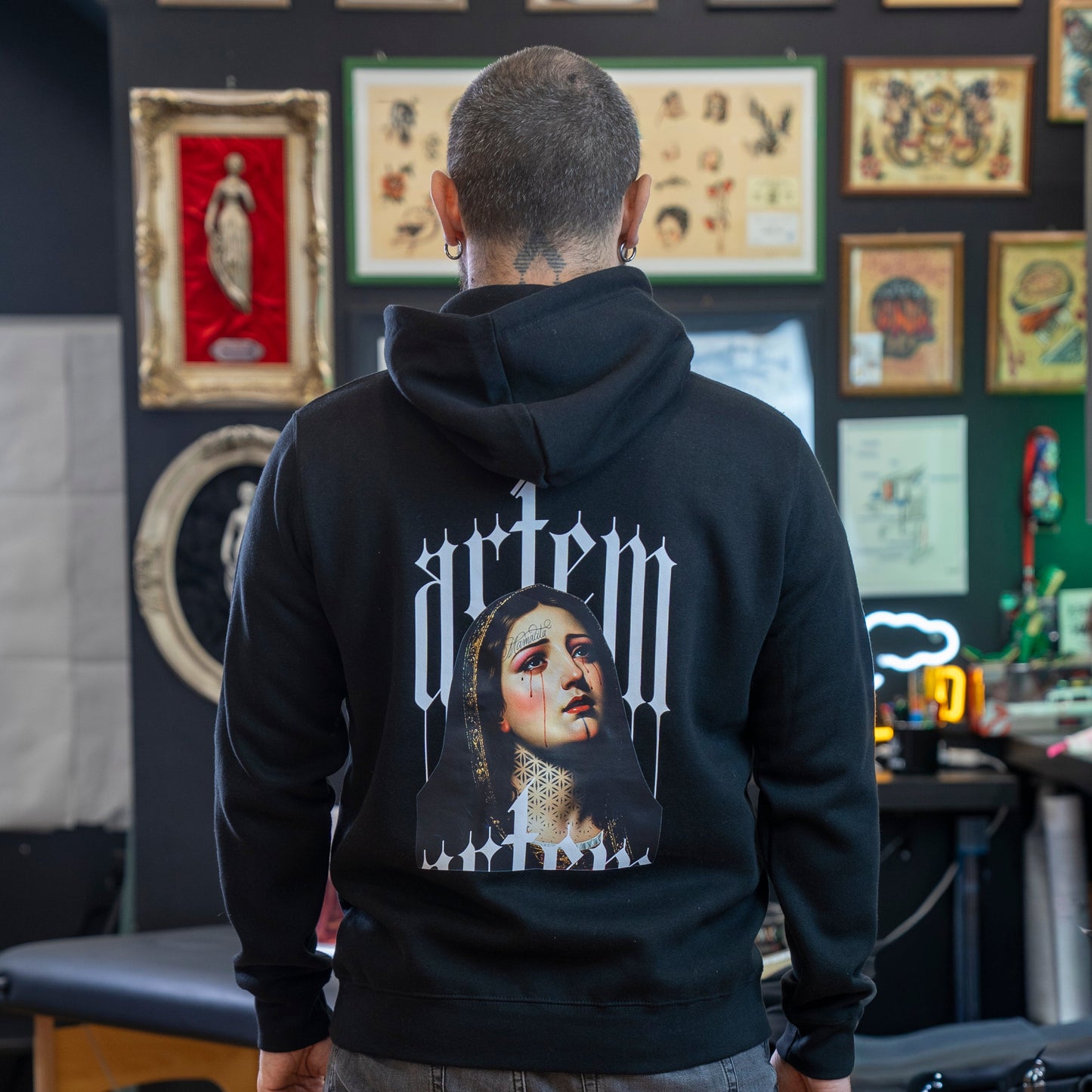 Artem Hoodie - Virgin Blessed Black
